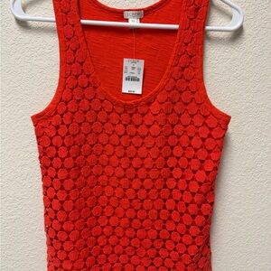 NWT, J Crew Vibrant Orange Textured Tank Top